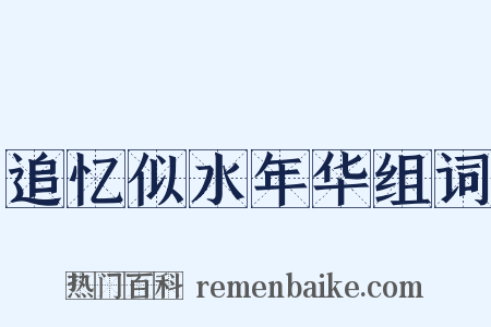 追忆似水年华组词是什么意思的图片